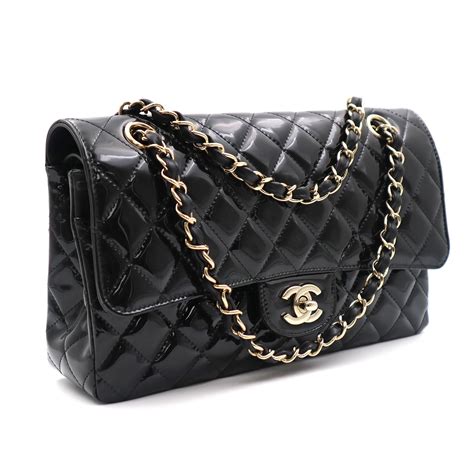 chanel 10 inch classic black quilted leather shoulder flap bag|chanel reissue handbags.